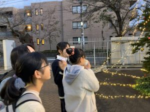 ココアを飲んでいるところ